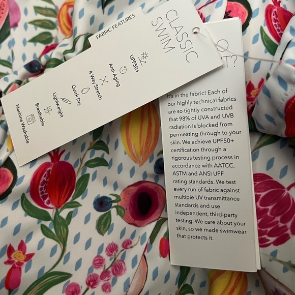 Mott50 Madeline Fresco Crush Print Short Sleeve V Neck One Piece SwimSuit NWT M - Picture 9 of 13